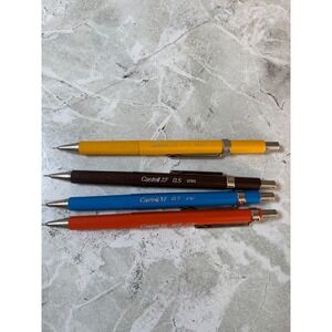 Castell XF Mechanical Pencil Lot 4 Yellow Brown Blue Orange 0.3 0.5 0.7 0.9 Vtg